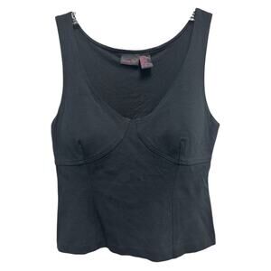 Shape fx Women's Sleeveless Tank Top Padded Stretch Size 12 Black